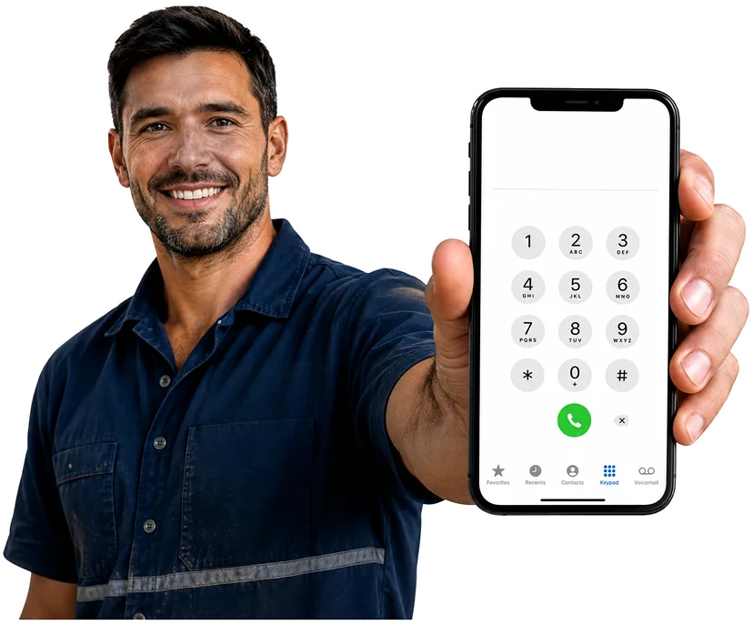Plumber answering a Wareemba enquiry by phone