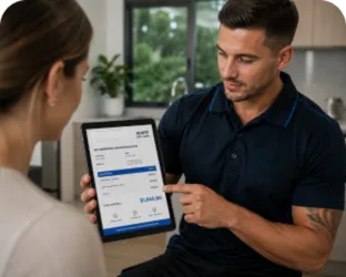 Going through the estimate with a Wareemba customer